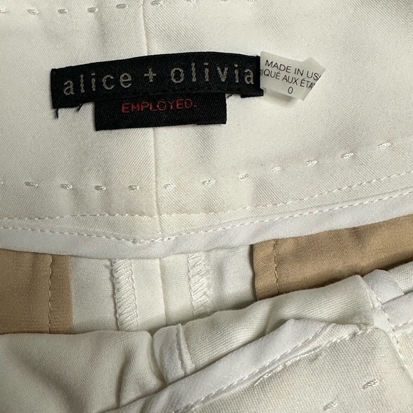 Alice + Olivia Black Cady Cuff Shorts Size 0 White - Picture 5 of 6